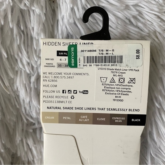 Hue NWT Hidden Sheer Sock Liner Nude Aloe Infused Heel Grip sizes 7-10 - Picture 5 of 6